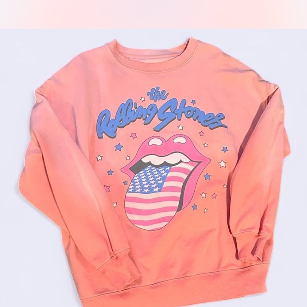 American Eagle Outfitters Pink and Blue Graphic Sweatshirt